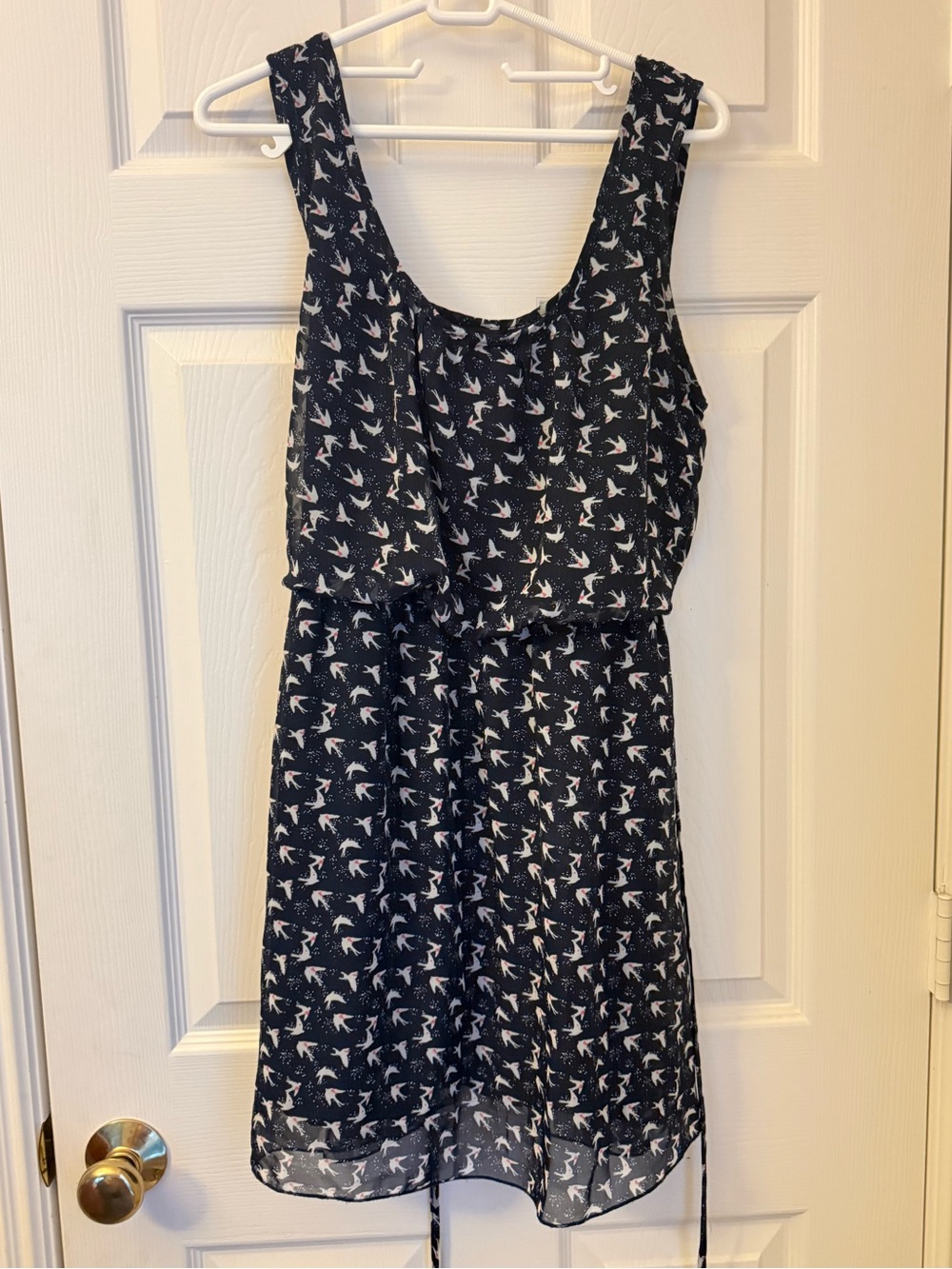 Wet Seal Navy Dress with White Bird Print